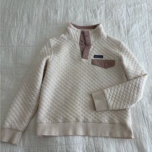 Patagonia Women's Beige Quilted Cowl Sweater